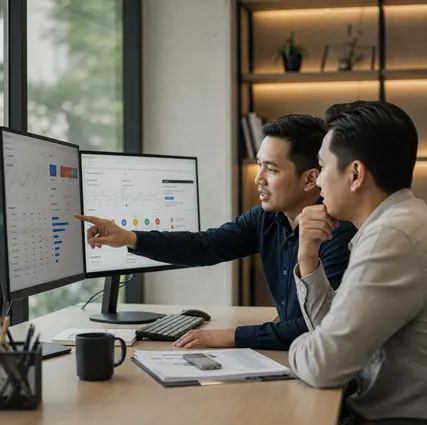 Spesialis menjelaskan strategi iklan dan metrik konversi Google Ads