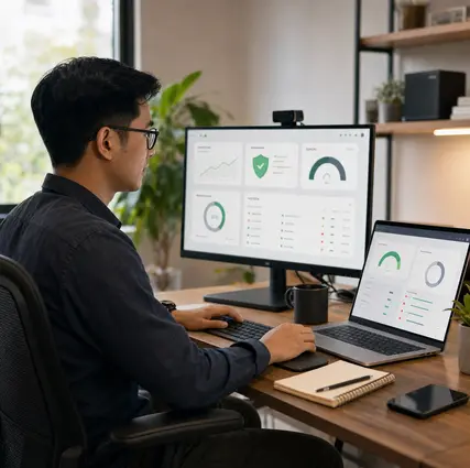 Developer memantau keamanan, performa, dan kesehatan website melalui dashboard