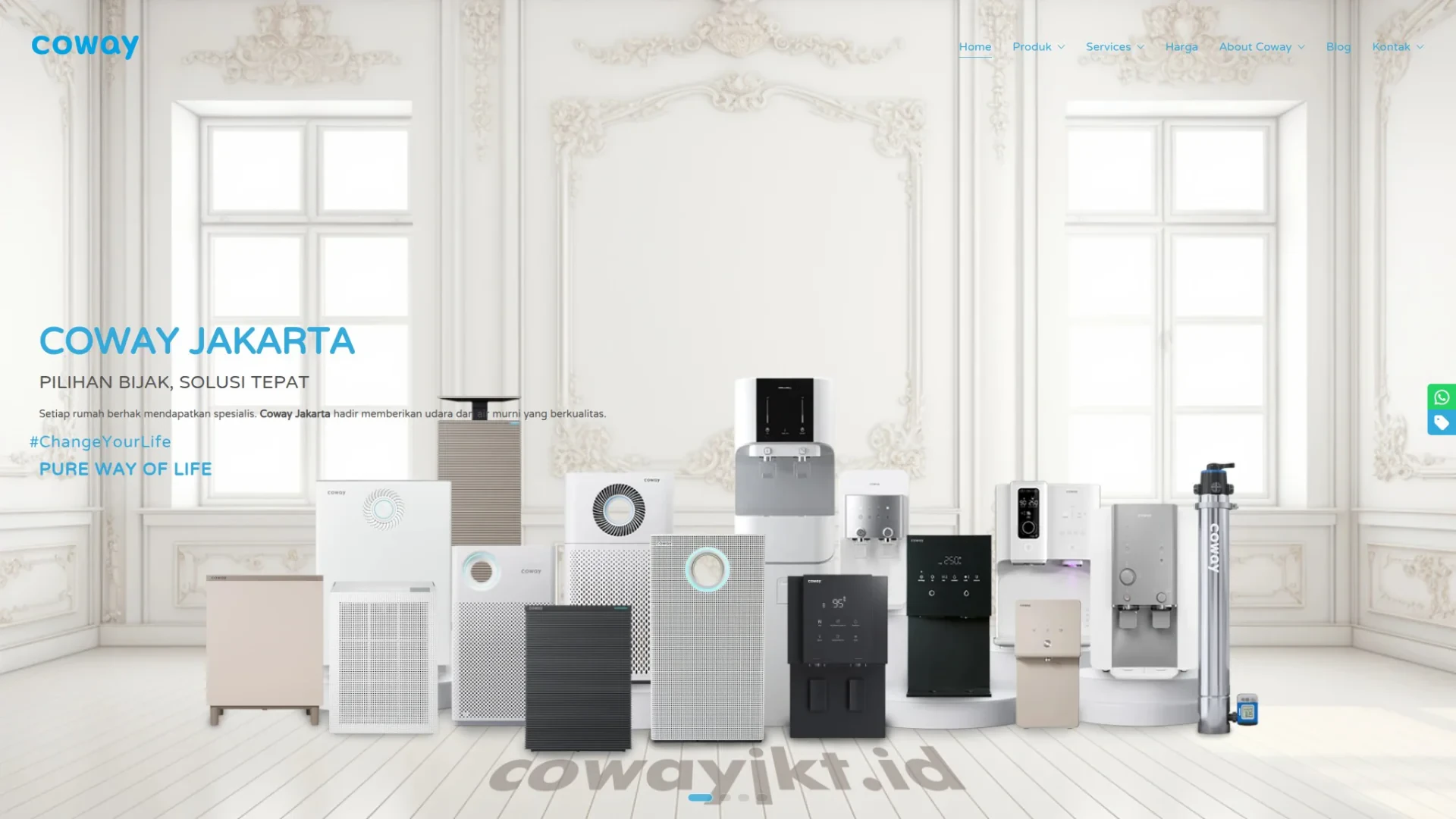 Homepage produk dan promosi Coway Jakarta