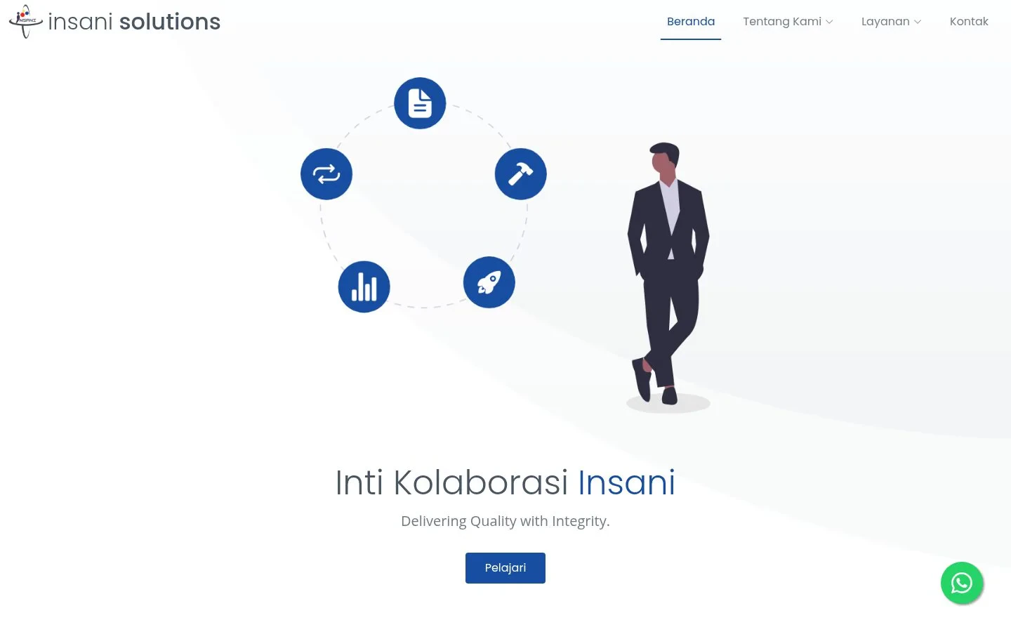 Homepage Insani Solutions milik PT Inti Kolaborasi Insani