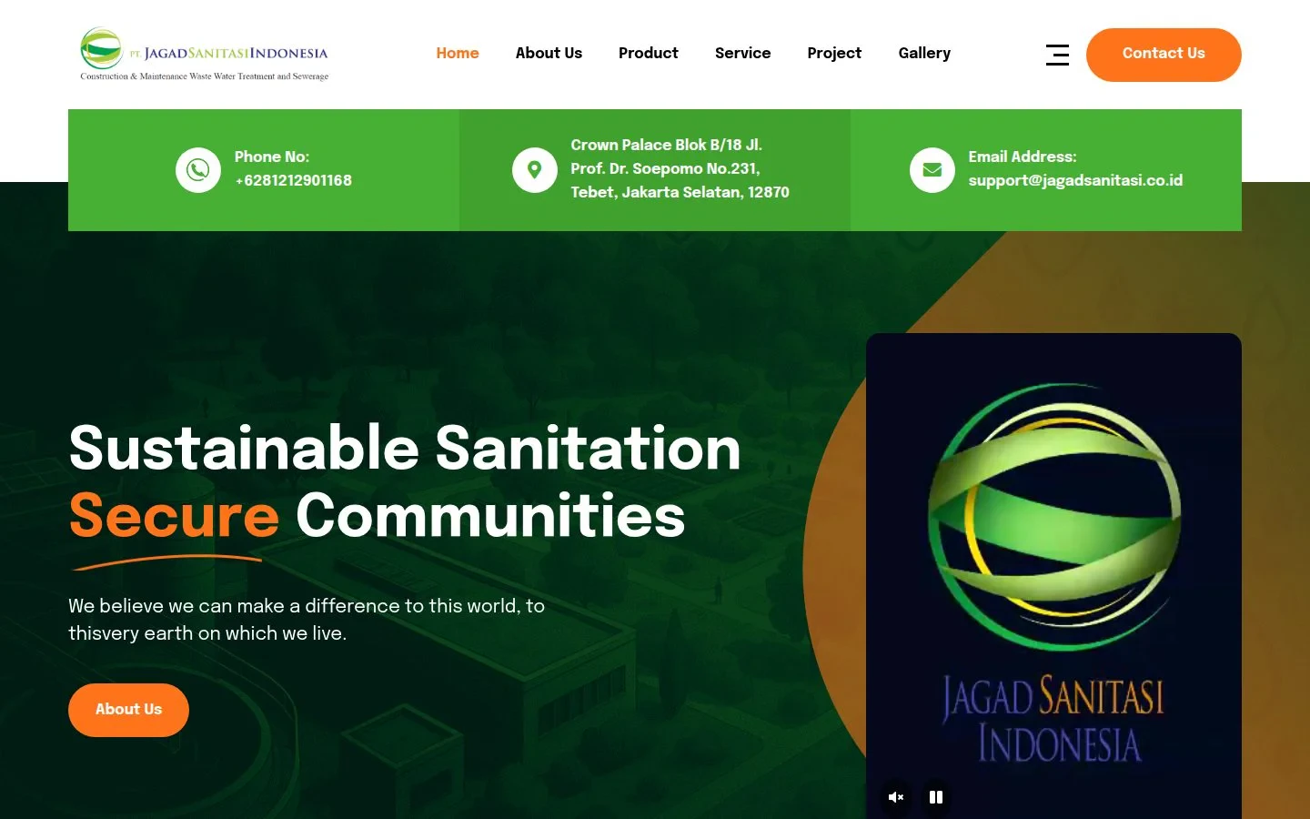 Homepage PT Jagad Sanitasi Indonesia